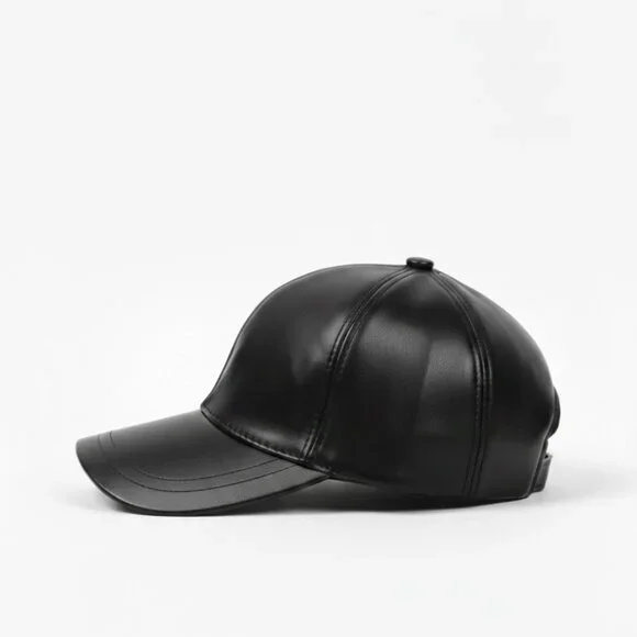 TELLARO Leather Baseball Cap - Black - Picture 2 of 2